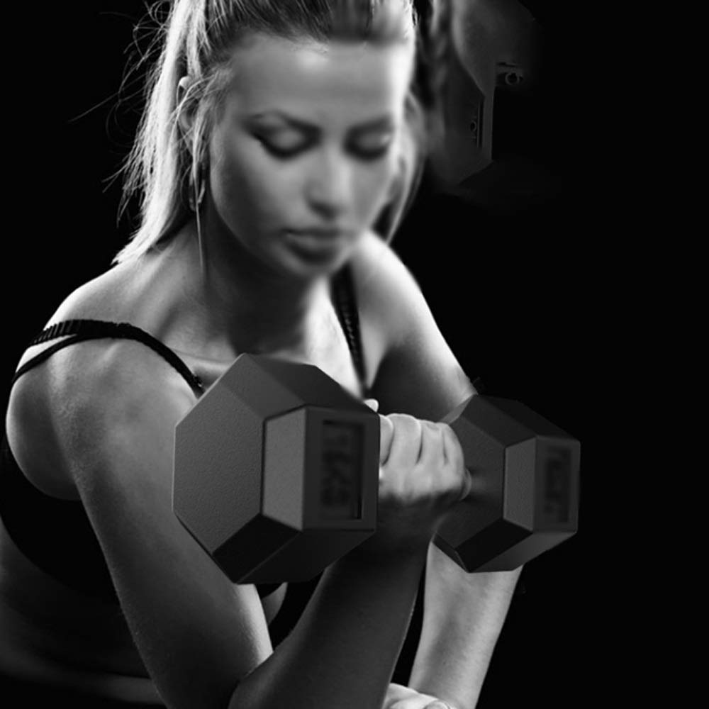10kg Rubber Hex Dumbbell