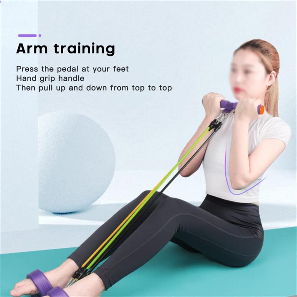 5 Tube Fitness Tension Rope Professional Foot Pedal Exercise Resistance Band Trainer