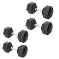 95LB Rubber Hex Dumbbell Set