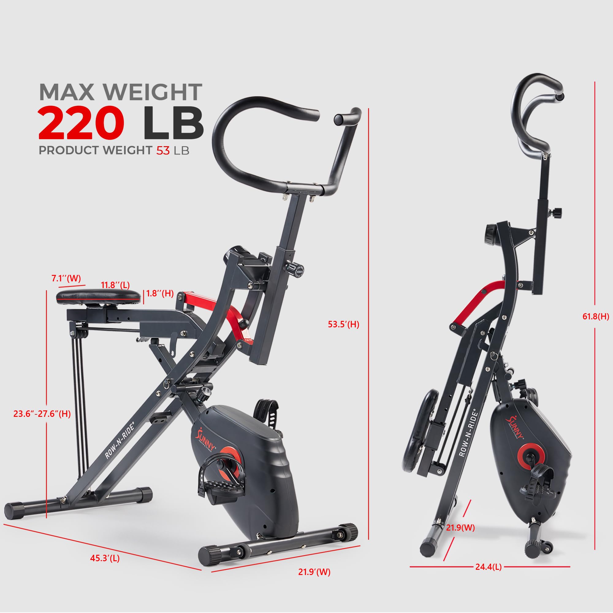 2-in-1 Exercise Bike & Rower