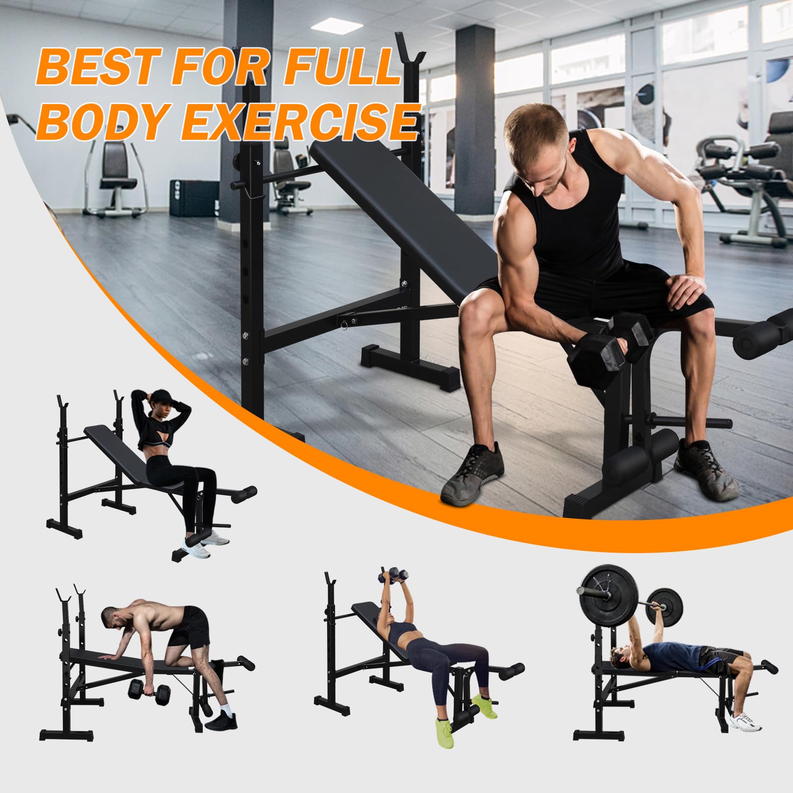 text Bench Press Set with Squat Rack