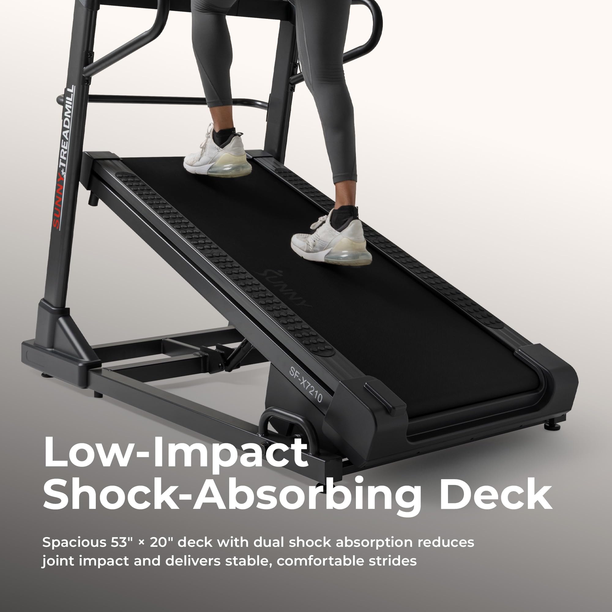 Sunny Health & Fitness Smart Treadmill Intensive Quiet Auto Incline/Decline