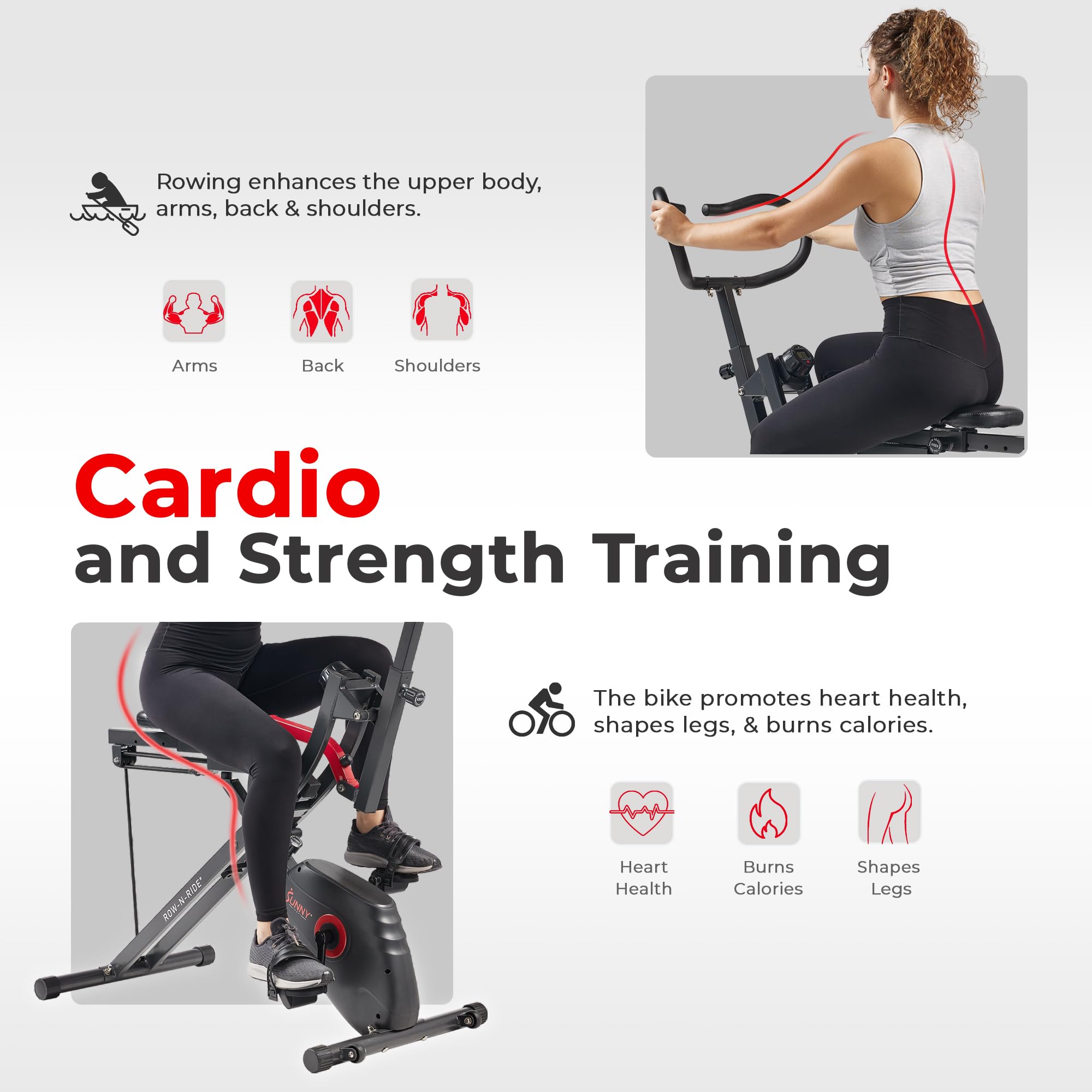 2-in-1 Exercise Bike & Rower